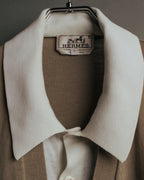 -SPECIAL- “HERMÈS” 90’s-00’s Trompe l’oeil cotton knit cardigan