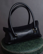 "ADMJ" Gold clasp grain leather shoulder bag