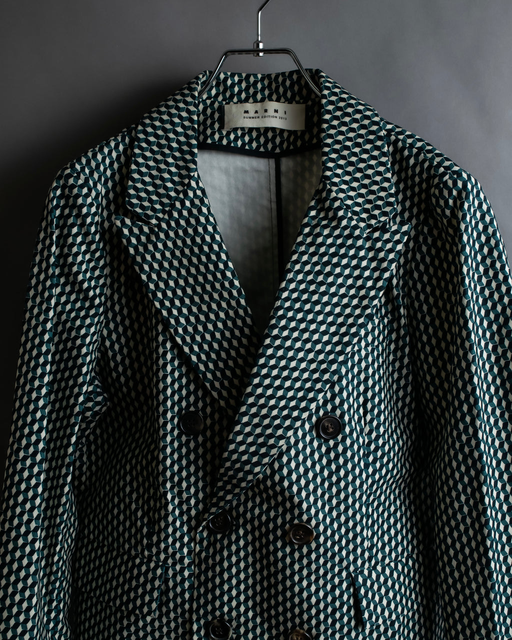 "MARNI" Geometric pattern double-breasted tailored jacket