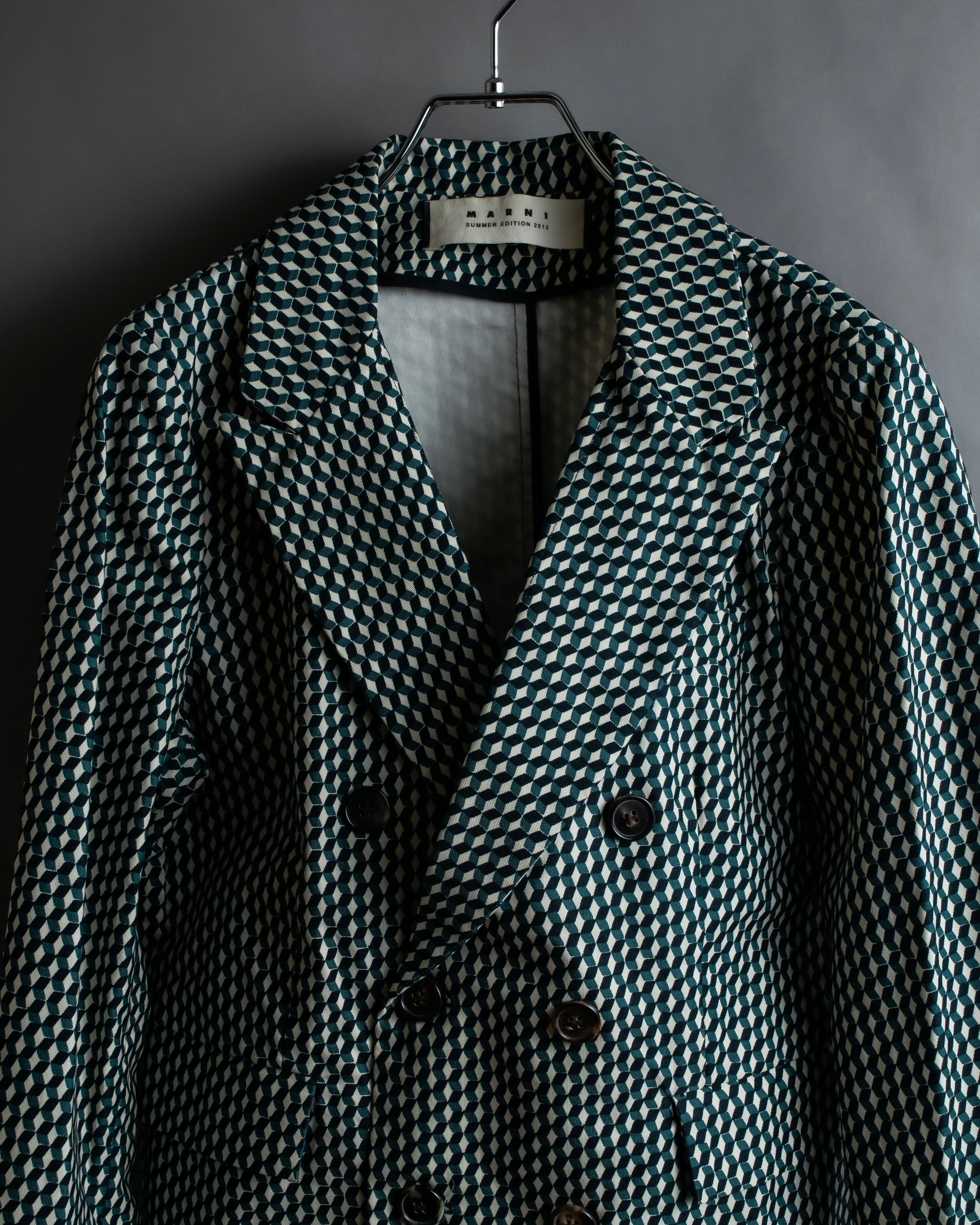 "MARNI" Geometric pattern double-breasted tailored jacket
