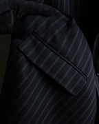 "Dolce & Gabbana" Pinstripe vertical lines emphasized tailored jacket