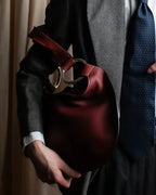 "SEQUOIA" Bordeaux color suede one-handle bag