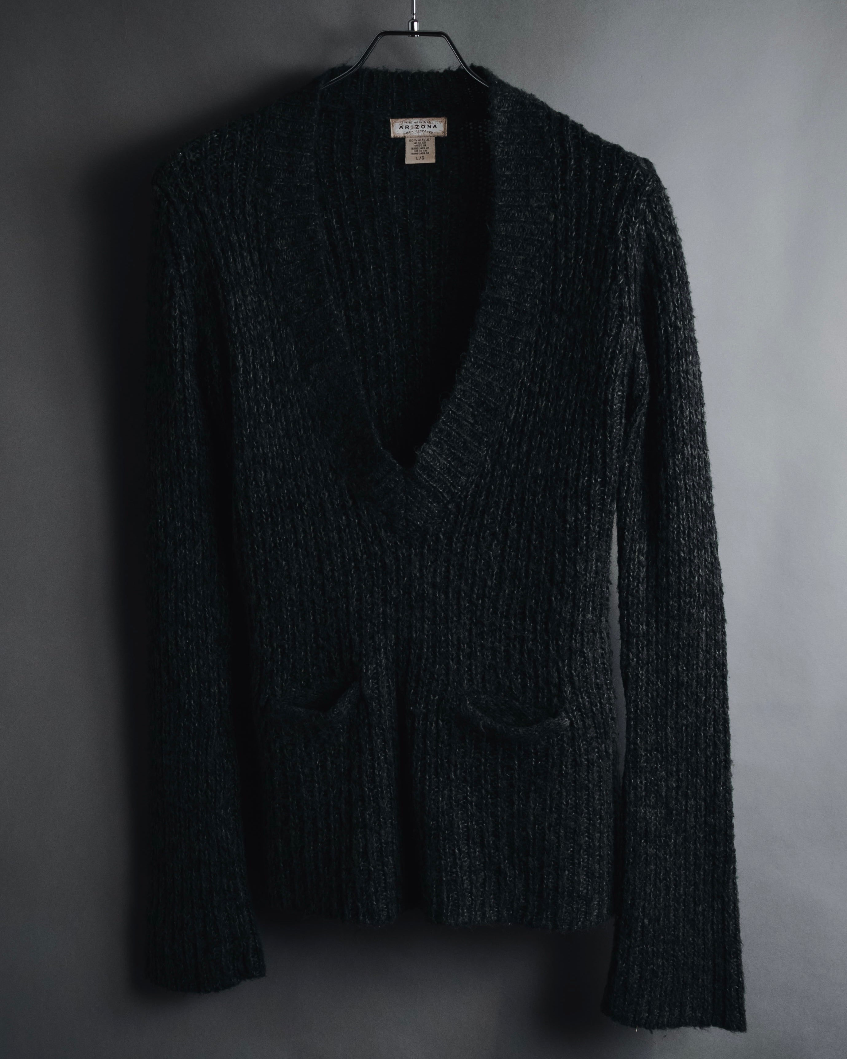 "THE ORIGINAL ARIZONA JEAN COMPANY" 00’s Deep v ribbed belted pocket knit