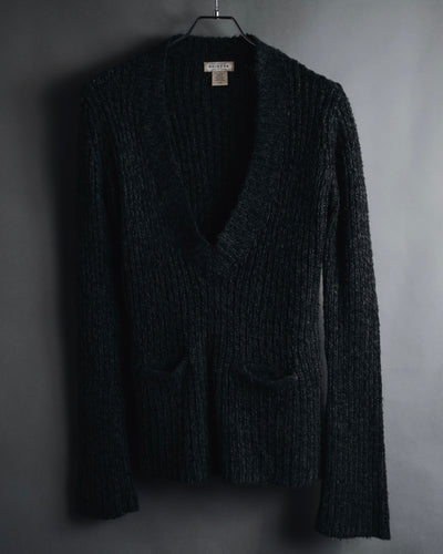 "THE ORIGINAL ARIZONA JEAN COMPANY" 00’s Deep v ribbed belted pocket knit