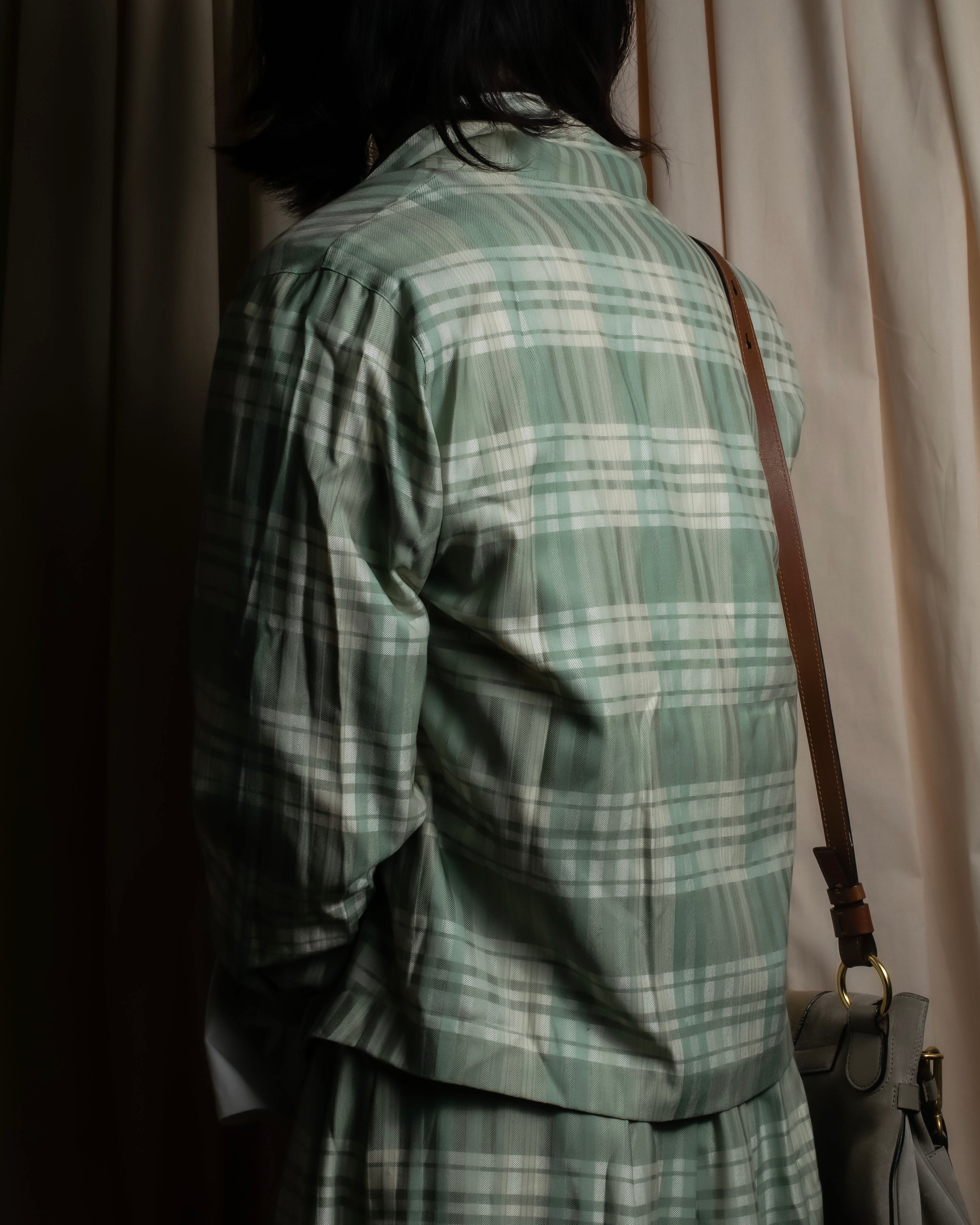 "BURBERRYS" Mint green check pattern skirt type set up