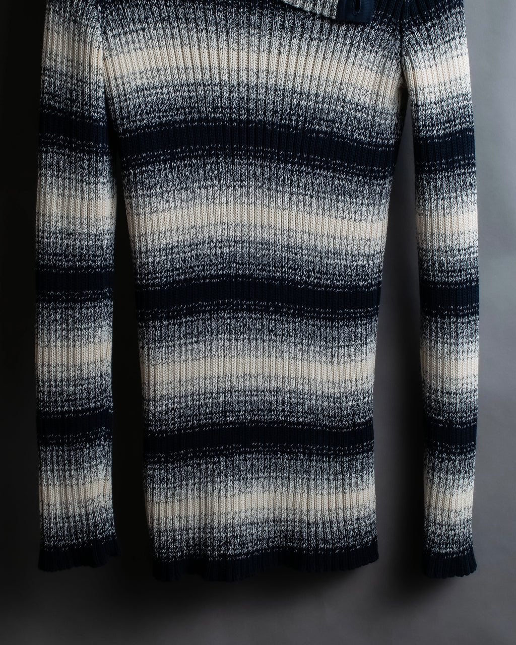 "Christian Dior" Gradient striped irregular neck knit