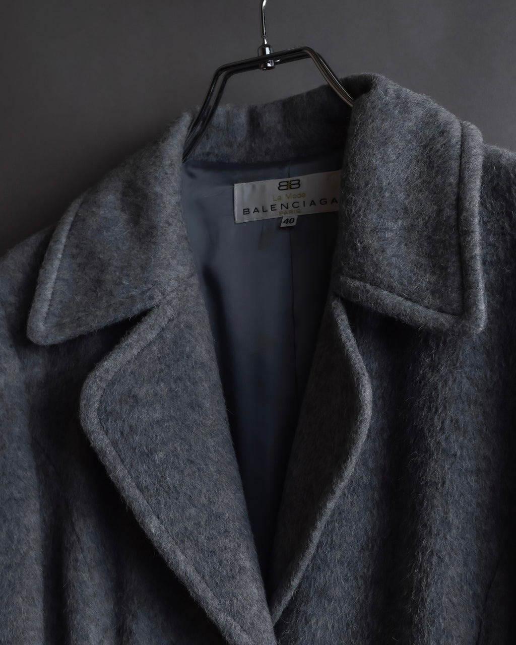 "BALENCIAGA" Alpaca blend maxi length shaped chester coat