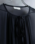 "DRIES VAN NOTTEN" Gather tiered design sheer black dress