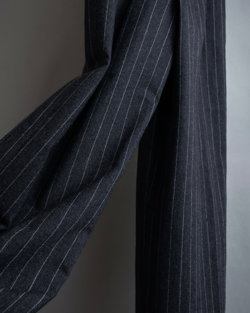 "BALENCIAGA" Side zipper design striped slacks