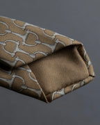 "HERMES" Horsebit motif silk necktie