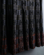 "HERMES" Check pattern cropped skirt