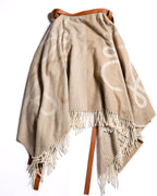 LOEWE by Jonathan Anderson/ Fringe Designed Beige Anagram Blanket Skirt