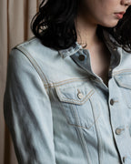 "Acne Studios" Washed light blue short denim jacket