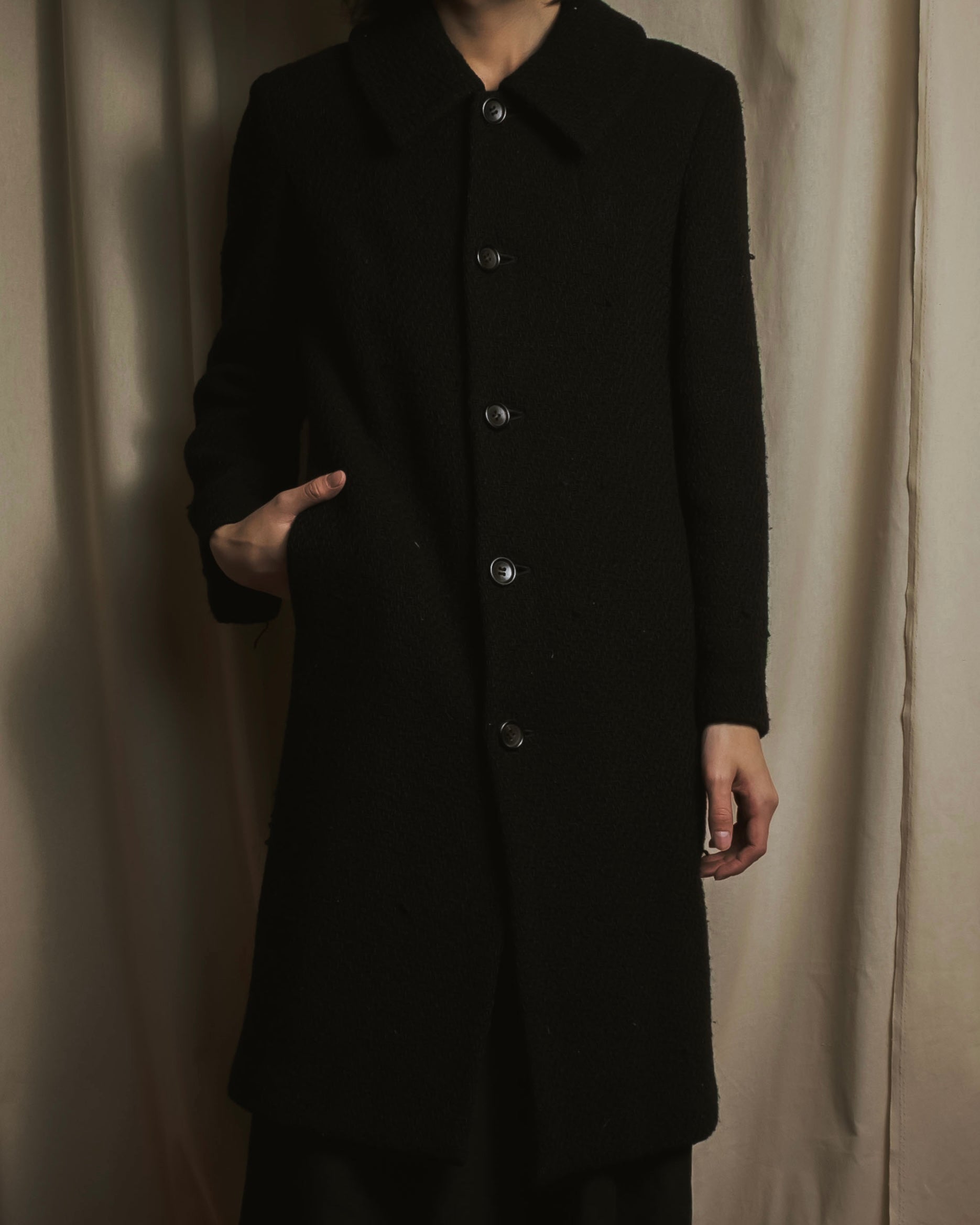 “JUNYA WATANABE” 97AW Textured wool single-breasted coat