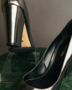 "Sergio Rossi" 00's-10's Glossy black leather high heel pumps