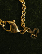 "Christian Dior" 90's-00's Gold tone logo charm necklace