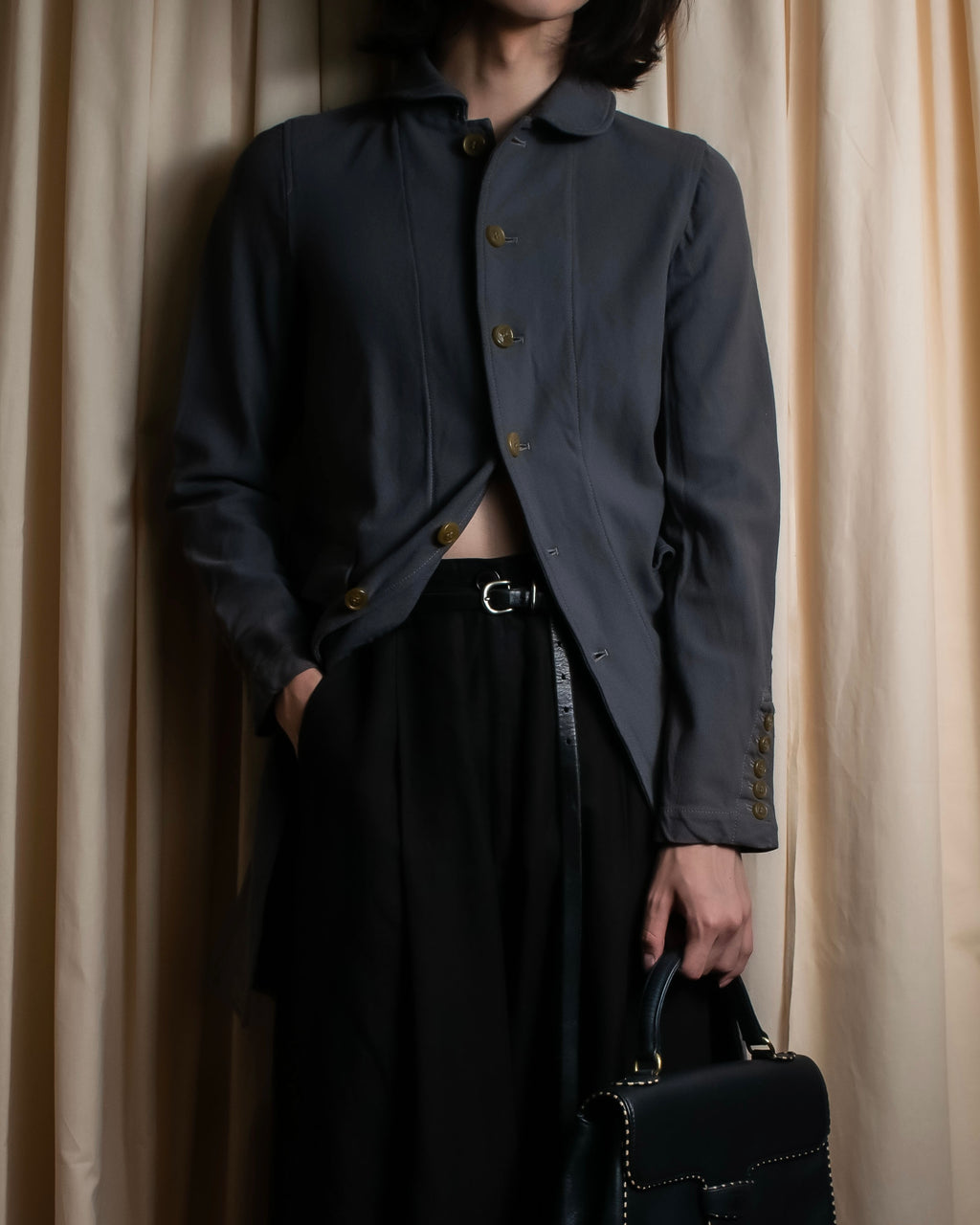 "COMME des GARCONS COMME des GARCONS" Stitchwork placket cut line coat