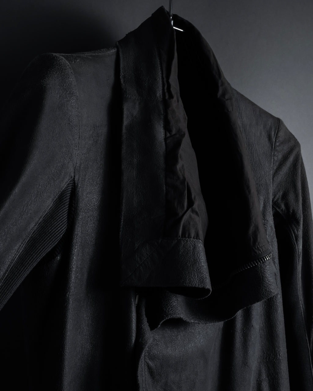 -SPECIAL- "Rick Owens" 13AW Ribbed leather zip-up jacket