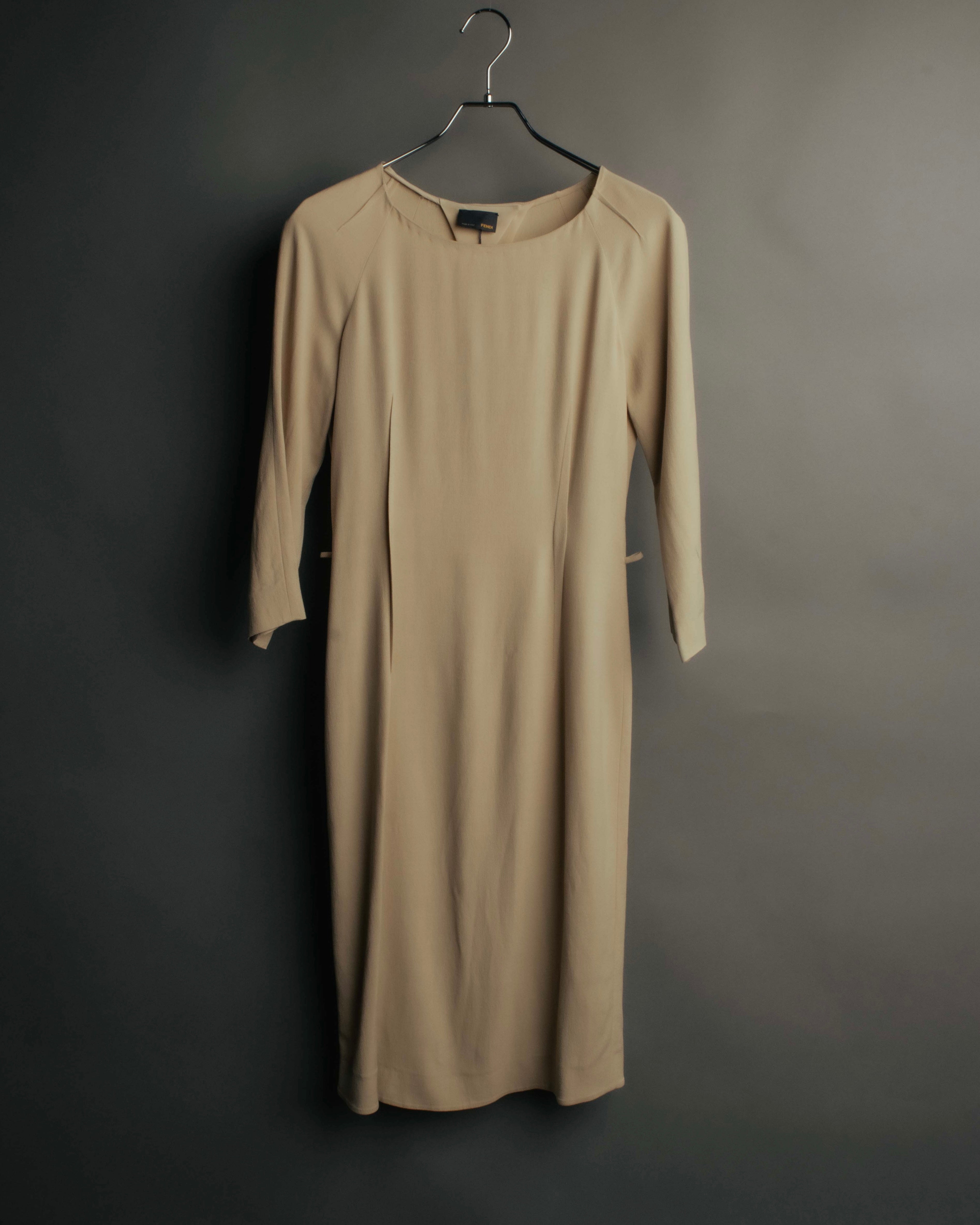 "FENDI" 00's-10's Draped wool blend dress
