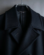 "JOHN LAWRENCE SULLIVAN"
 Large lapel double-breasted mid length coat