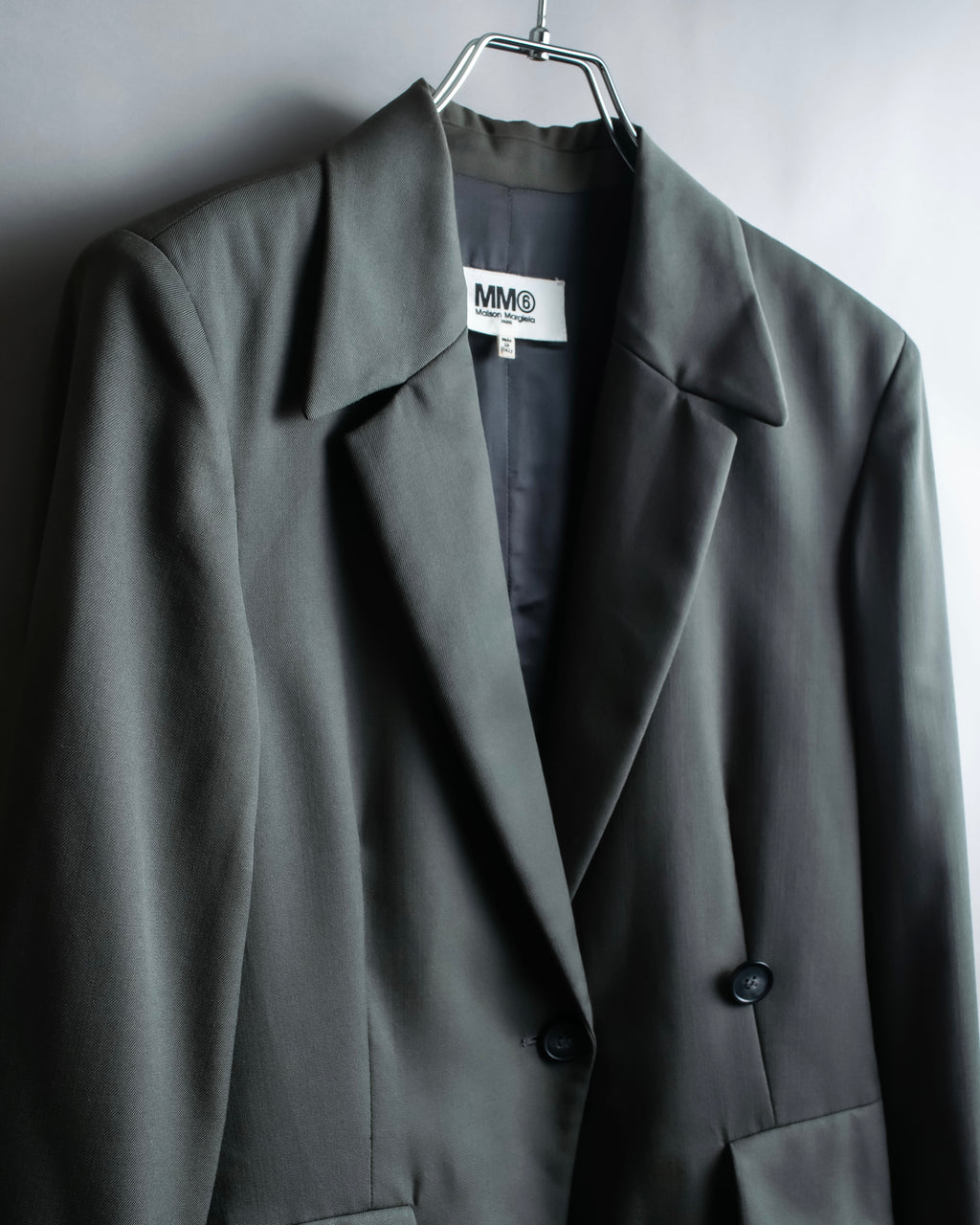 "MM6 MAISON MARGIELA" Wrap front oversized tailored jacket