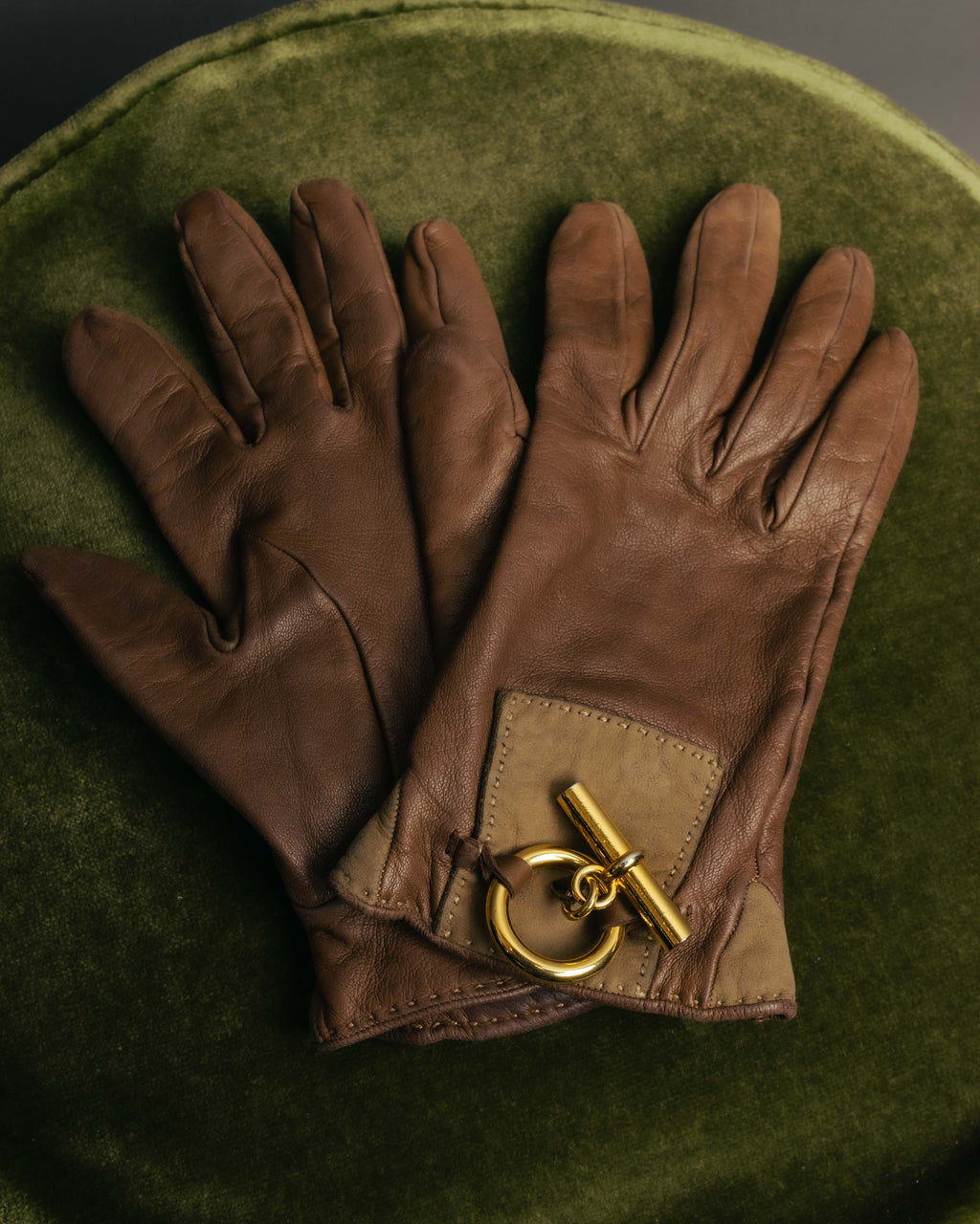 -SPECIAL- “HERMÈS” 80’s-90’s Chaine d’ancre leather gloves