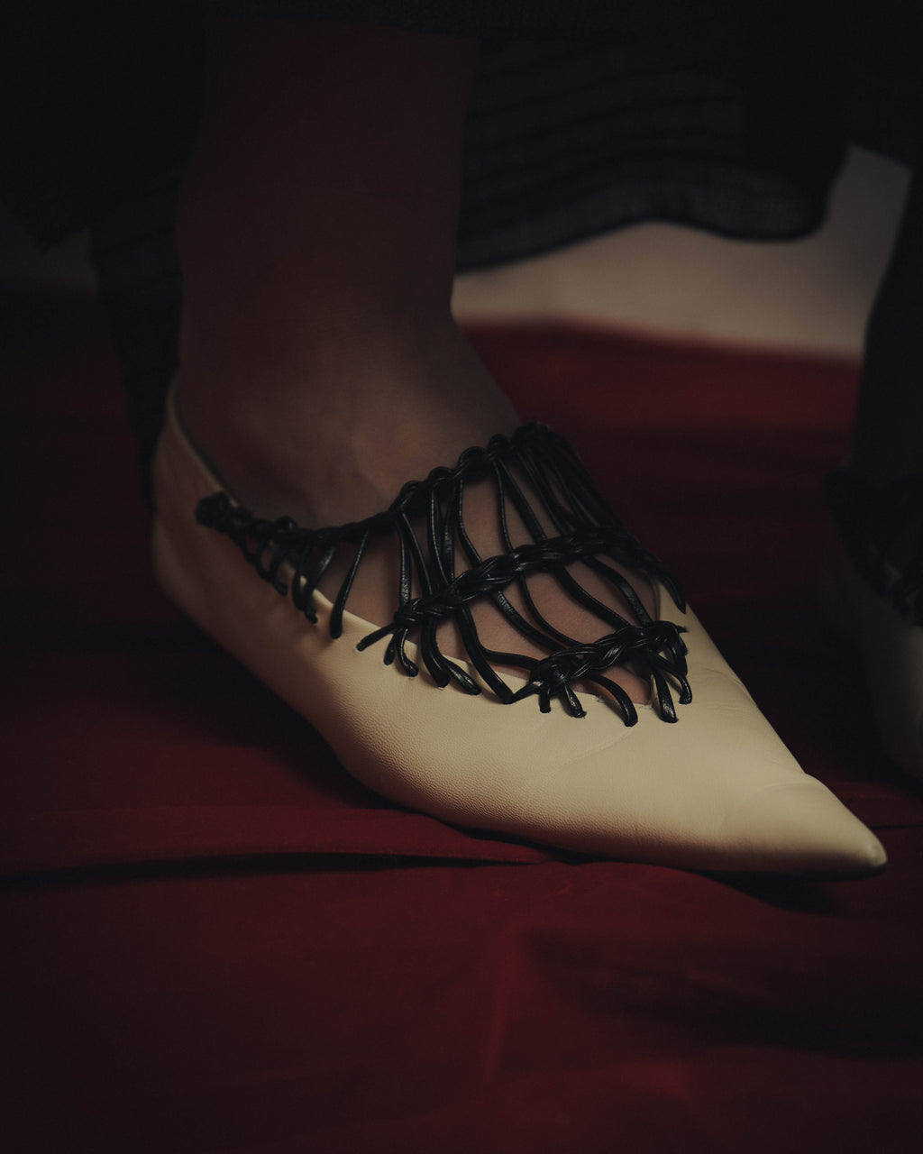 -SPECIAL- “JIL SANDER” 2020’s interwoven strap pointed-toe flat shoes