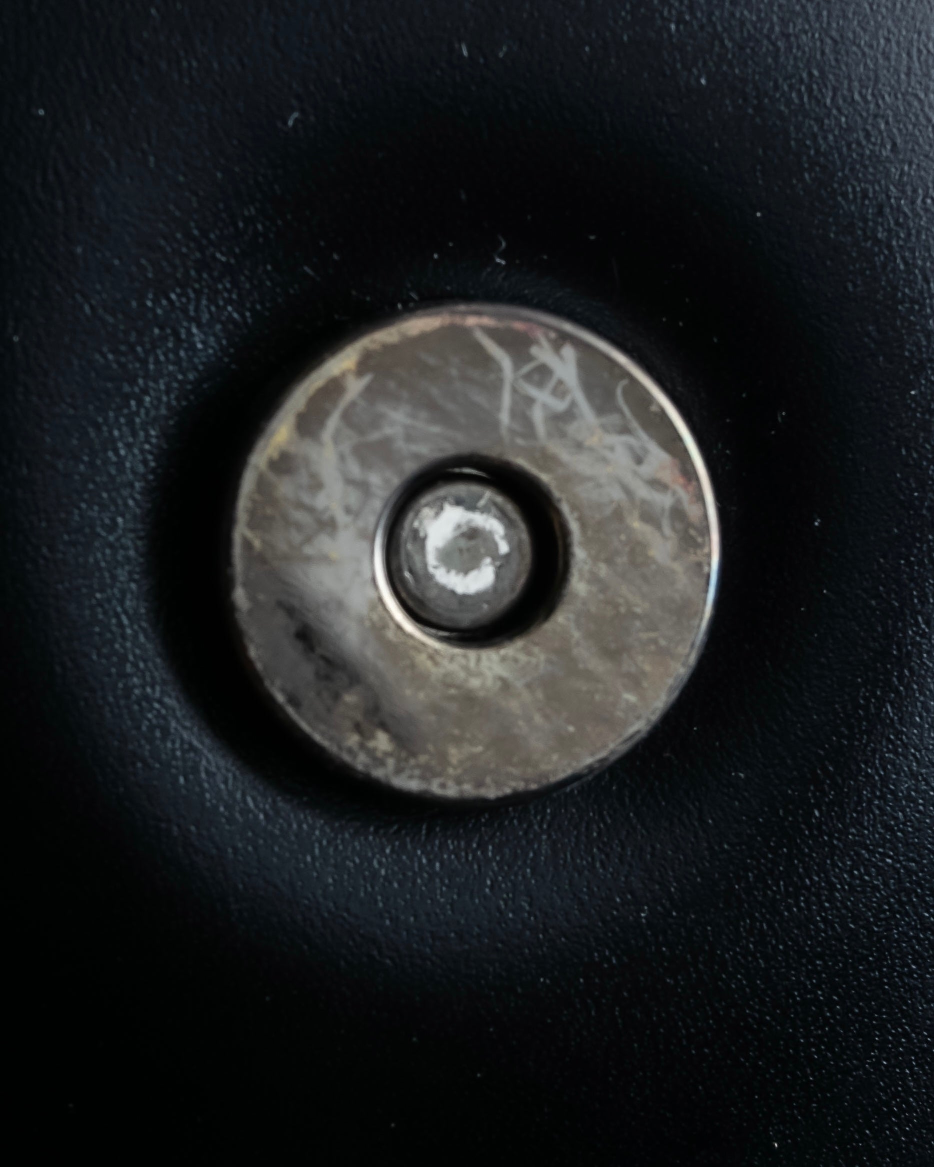 "Charles Jourdan" Logo half-moon metal plate design leather hand bag