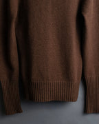 "HERMES" 100% cashmere V neck design knit