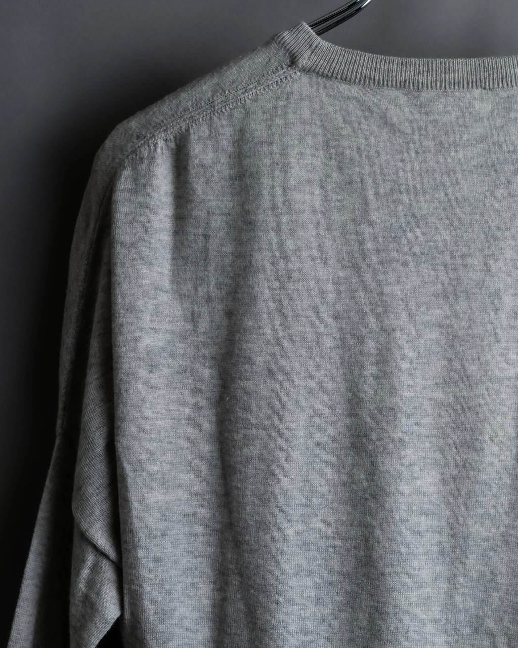 "JIL SANDER" Solid texture V neck mixed knit