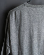 "JIL SANDER" Solid texture V neck mixed knit