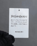 "YVES SAINT LAURENT" Gold medallion motif design suede leather shoulder bag