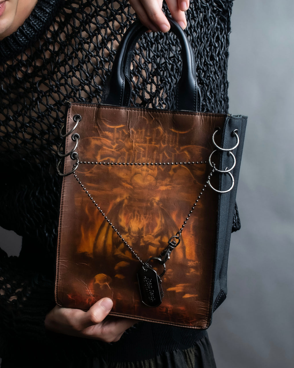 “Jean Paul Gautier” gargoyle printed hand bag