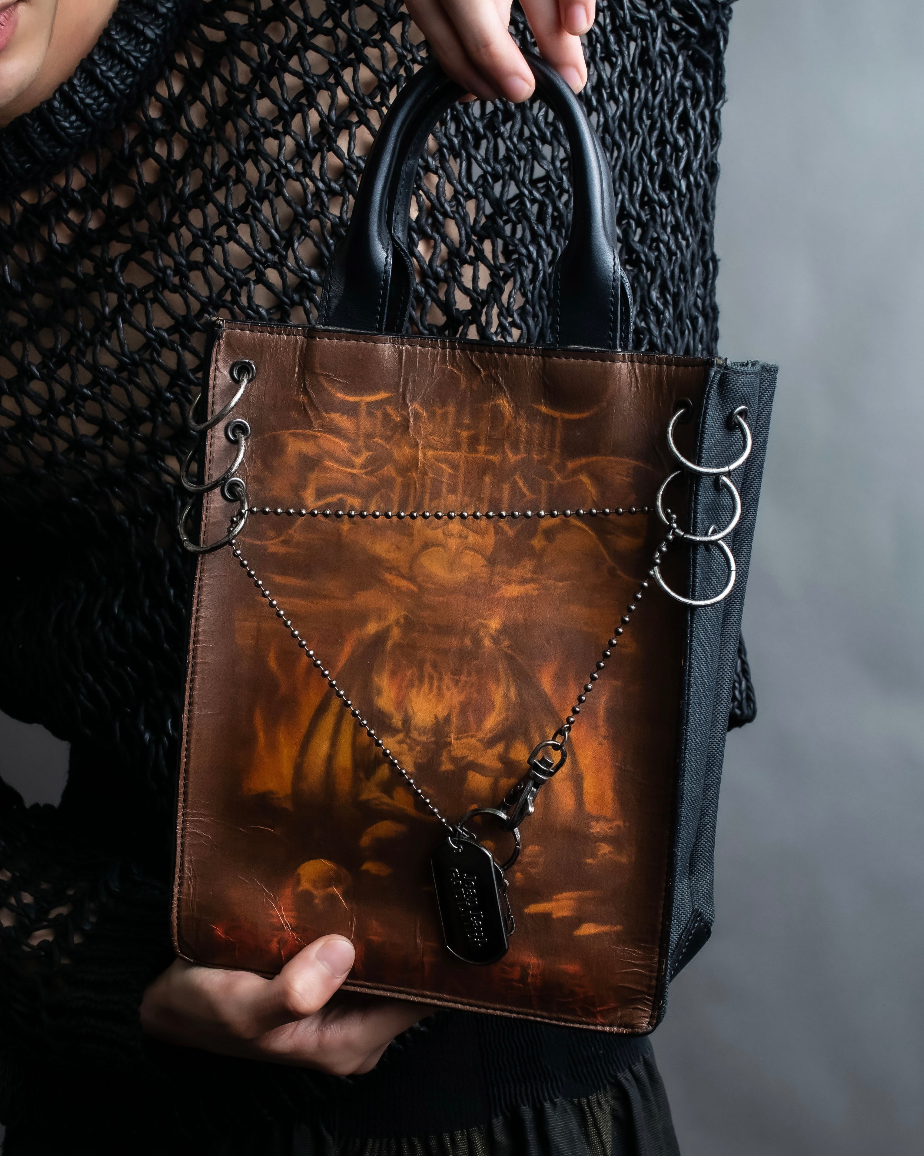 “Jean Paul Gautier” gargoyle printed hand bag