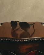 -SPECIAL- "Gucci" 00's Vintage aviator sunglasses with marina chain temples