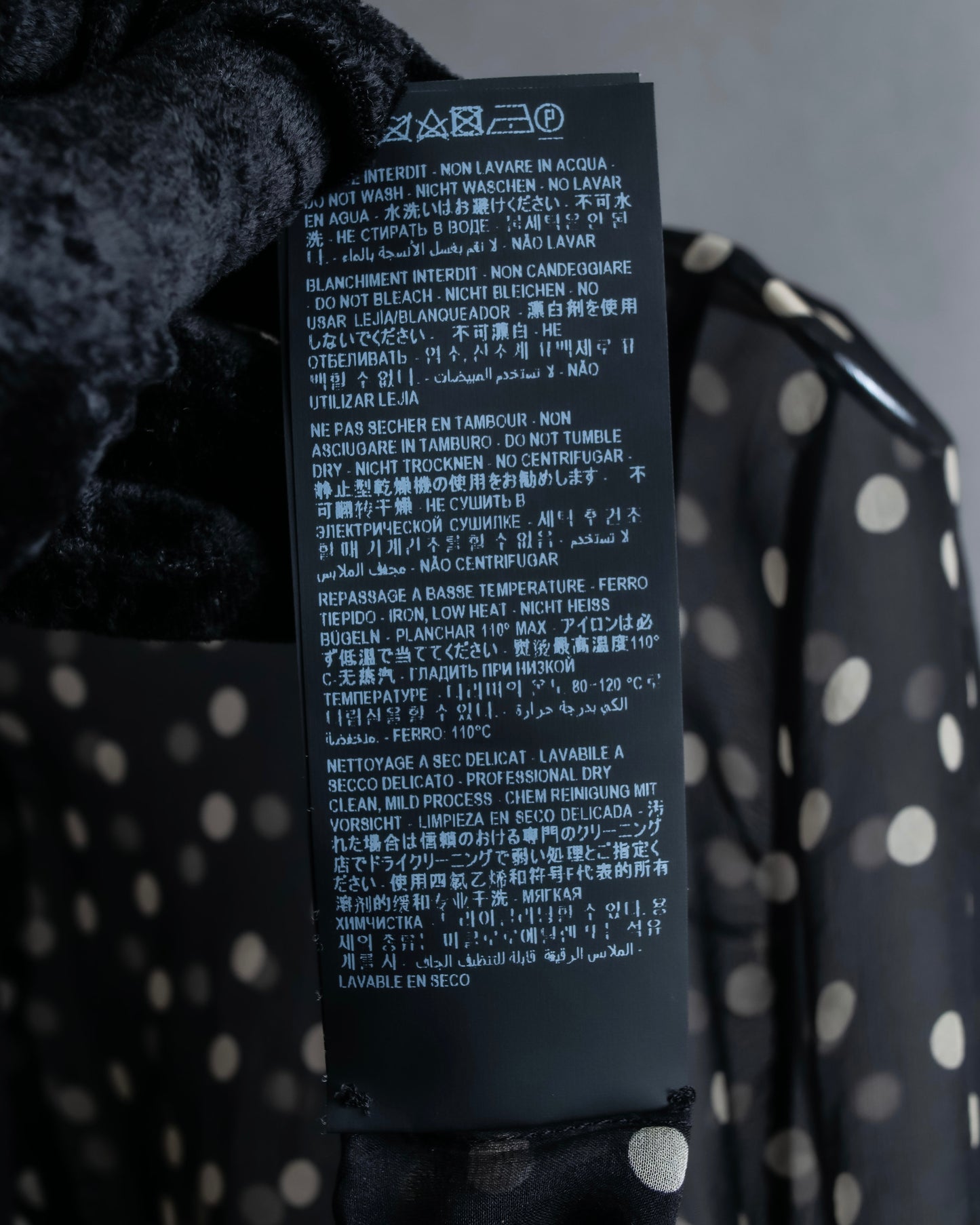 "Saint Laurent Paris 2020"
Ribbon detail polka dot pattern sheer shirt