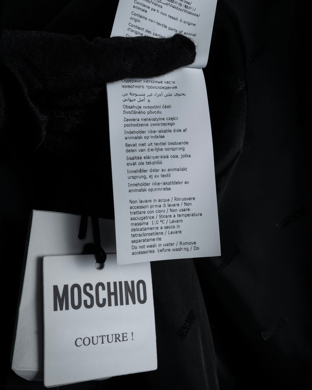 “MOSCHINO” Satin lapel double-breasted tuxedo jacket
