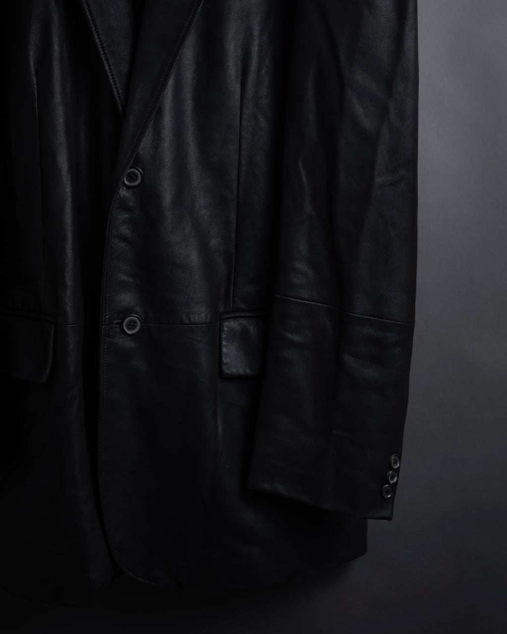 "HUGO BOSS" Oversized calf leather tailored jacket