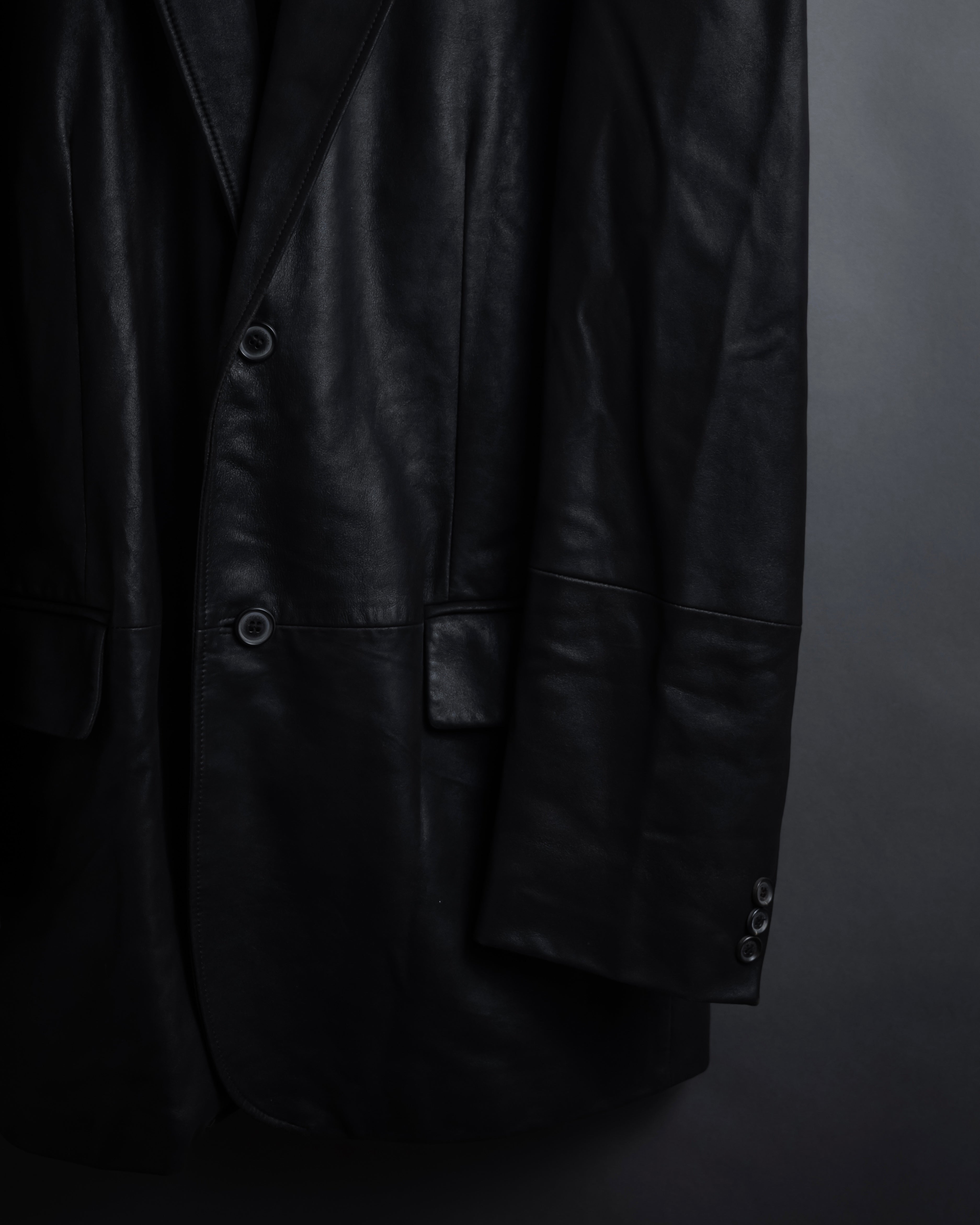 "HUGO BOSS" Oversized calf leather tailored jacket