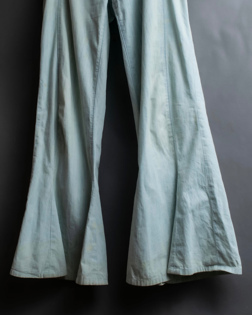 "CHANEL" Coco Mark button detail washed flared denim