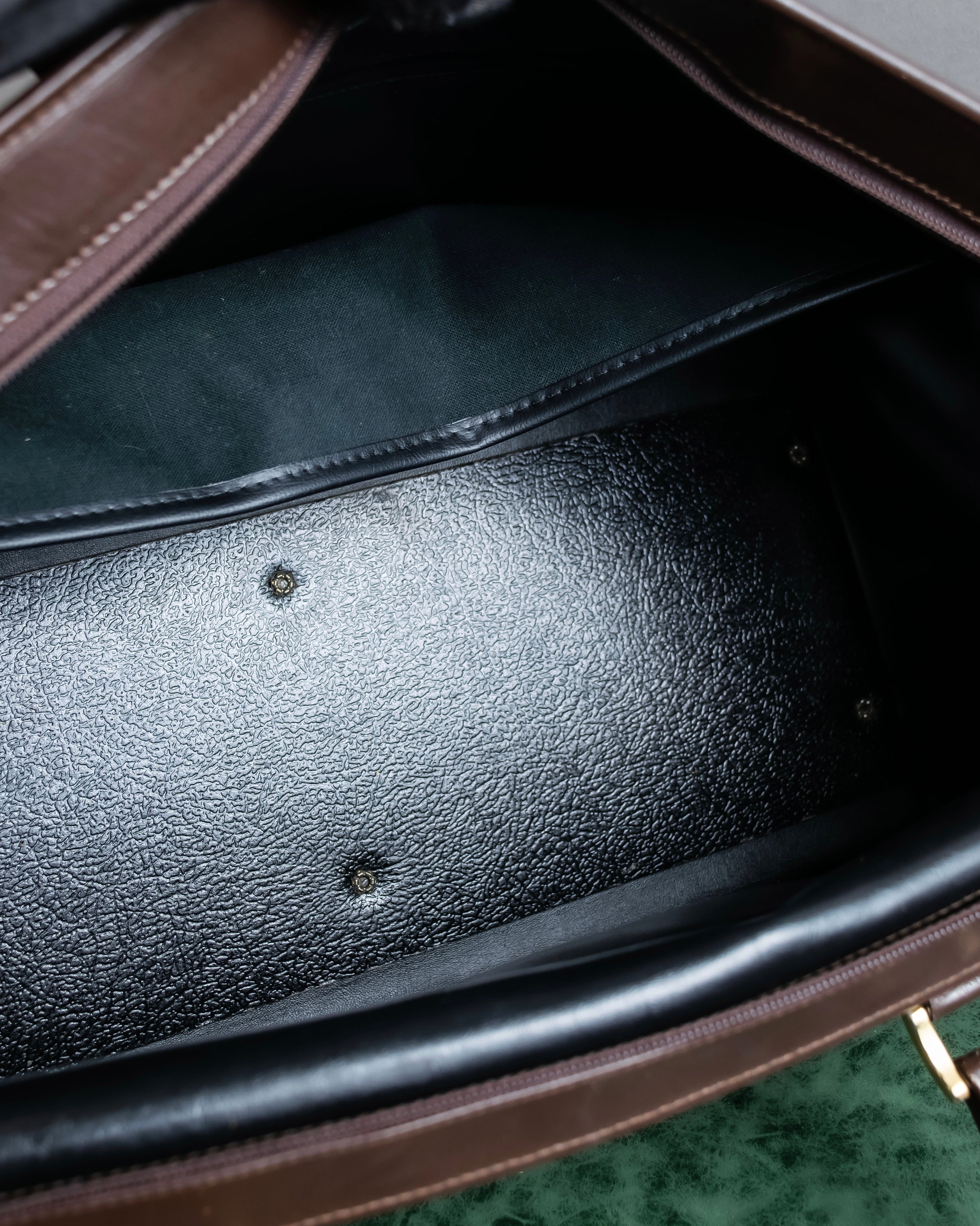 "BURBERRYS" Multi color check pattern canvas leather combination boston bag