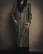 -SPECIAL- “GUCCI” 80’s-90’s Textured striped shawl collar long coat