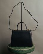 “Salvatore Ferragamo” 90’s-00’s Gancini top handle box calf bag