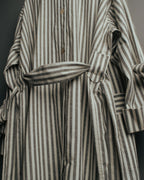 -SPECIAL- “LOEWE” 2010’s striped ribbon sleeve long gown coat