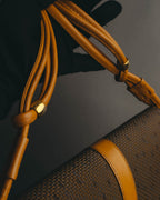 "Yves Saint Laurent" 70's-90's Woven leather shoulder bag