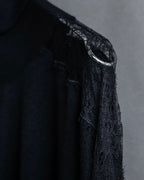 "VALENTINO" Lace switching design turtleneck knit pullover