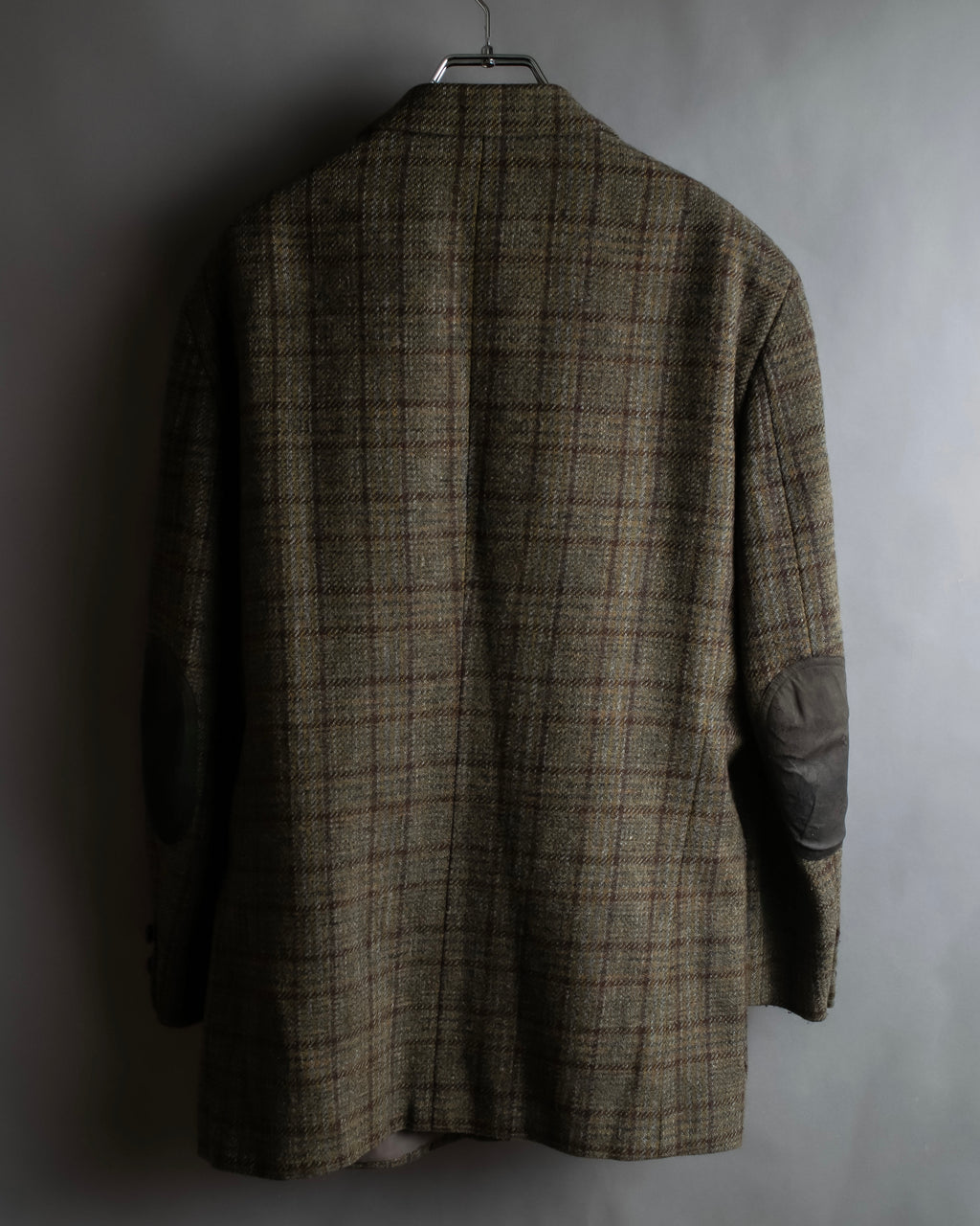 "BURBERRYS" Elbow patch design gun club check tweed jacket
