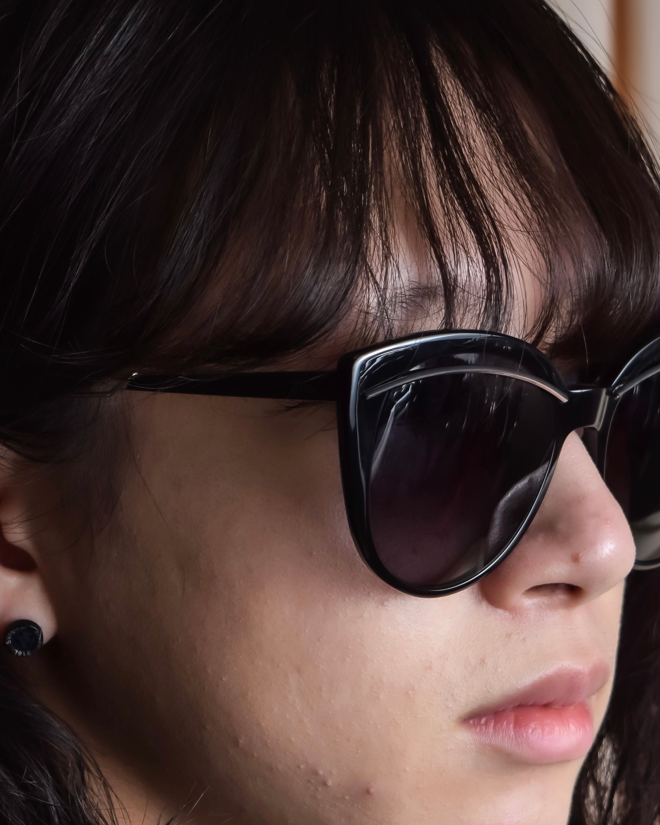 "Christian Dior" Metal frame layered cat-eye sunglasses