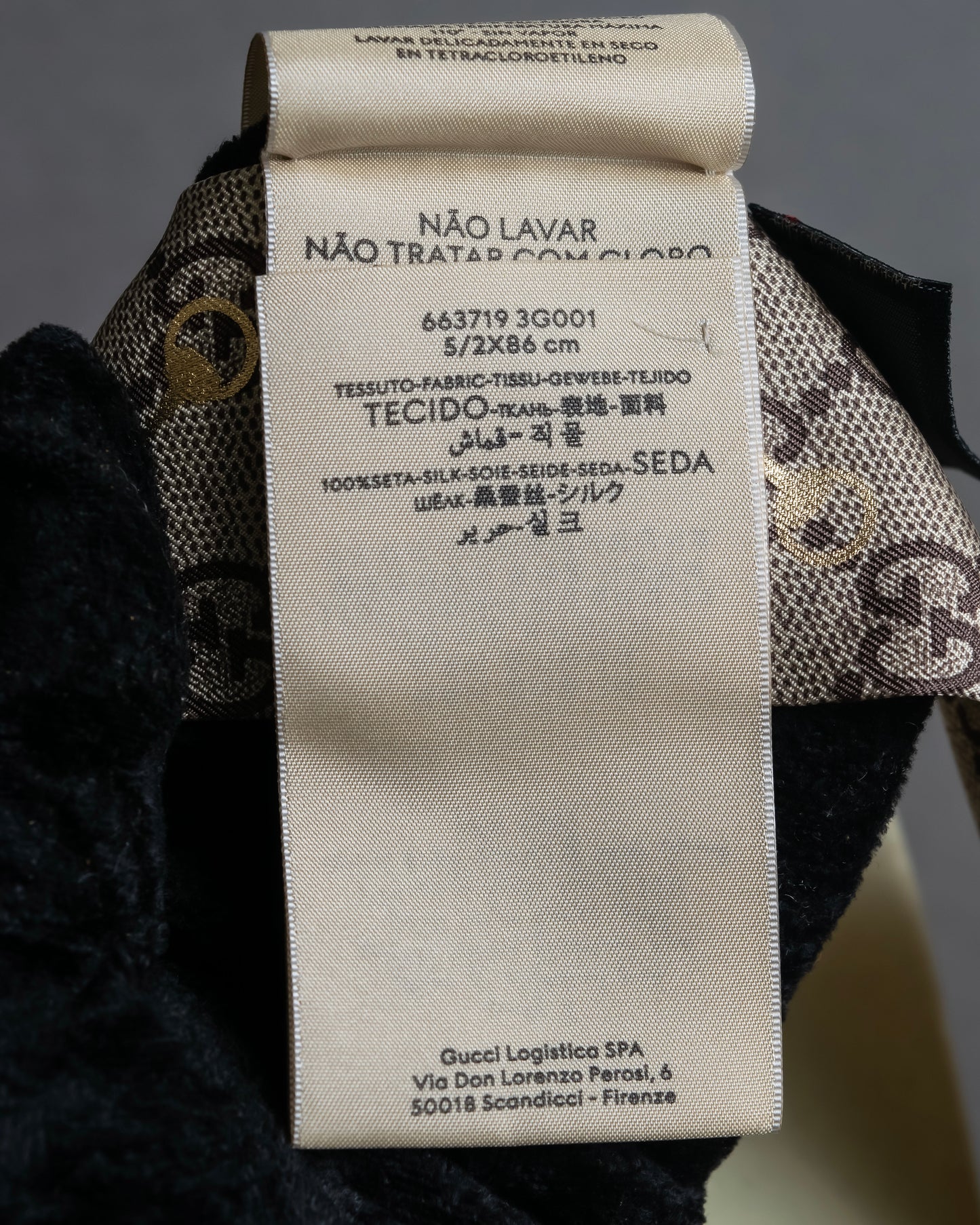 "GUCCI" GG Monogram silk twilly scarf