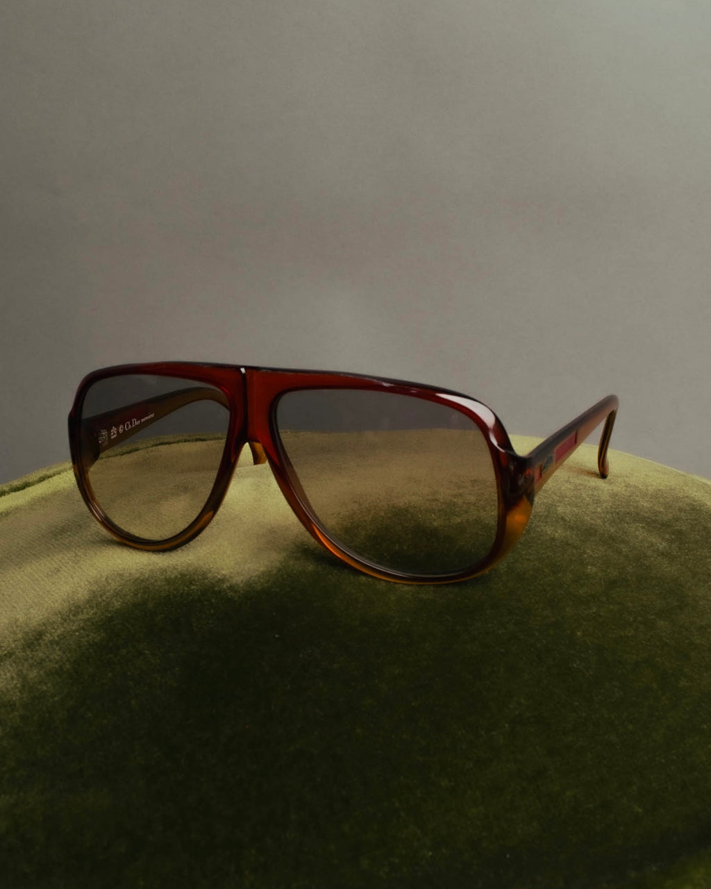 "Christian Dior" 70's-80's Amber optyl oversized sunglasses